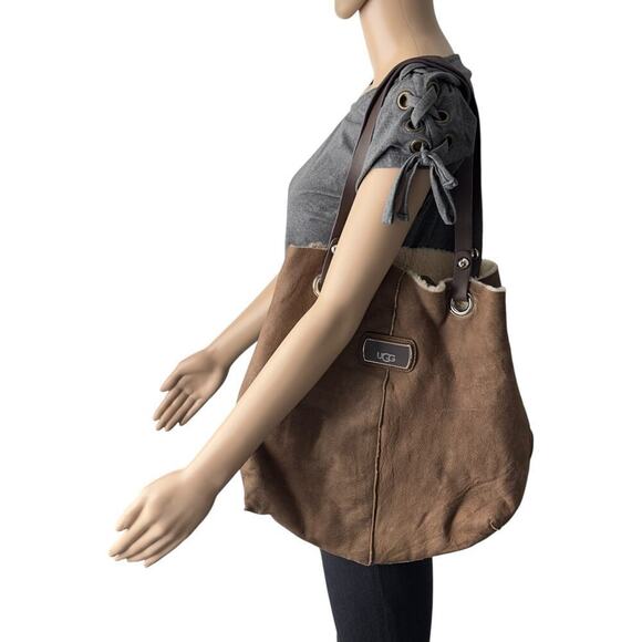UGG Jane Shearling Brown Tote Bag - Picture 3 of 13